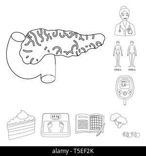 Pancréas,infirmière,homme,diabete,piece,Balance,notepad,brocolis,orgue,médecin,obésité,mesure,pie,équilibre,légumes,ordinateur portable,les,soin,formation,analyse,poids,doux,papier,vitamine,Travail,fonction,corps, niveau, diabète sucré,coupe,santé,alimentation,symptôme,maladie,traitement,santé,médecine,,set,icône,,illustration,collection,isolé,design,graphisme,élément signe,ligne,plan,vecteurs vecteur , Illustration de Vecteur