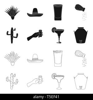 Agave sombrero,verre,bouteille,cactus,cocktail,distillerie,plantes,eau,Mexique,sel,processus,feuilles,espagnol,coupe,froid,alcool,, chapeau,claire,croissance pack,verre,industrie,thorn,minéral,costumes,santé,transparent,cafe,Latin,carnaval,national,Mexique,tequila,fajita,fiesta,party,fête,set,icône,,illustration,collection,isolé,design,graphisme,élément vecteur vecteurs,signer , Illustration de Vecteur