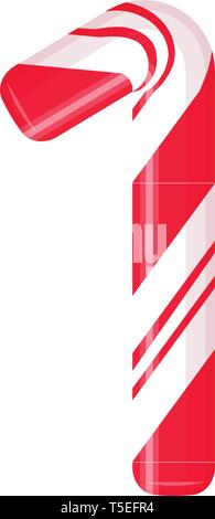 Lettre de canne 1. Candy font elment. Sucette bonbon sucré, des lettres latines. Lettre blanc avec rayures rouges. Cirque et clown monogramme et modèle d'affiche Illustration de Vecteur