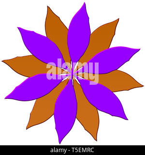 Amélioration de l'image numérique de 12 feuilles colorés disposés dans une conception circulaire Banque D'Images