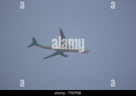 Chiang Mai, Thaïlande - 24 Avril 2019 : KL-7525 Airbus A330-300 de Korean Air Airlines. En vol Chiang mai à Séoul. Banque D'Images