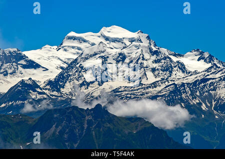 La neige Grand Combin massif, Alpes Pennines, Bourg-Saint-Pierre, Valais, Suisse Banque D'Images