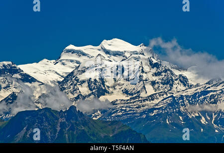 La neige Grand Combin massif, Alpes Pennines, Bourg-Saint-Pierre, Valais, Suisse Banque D'Images