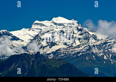 La neige Grand Combin massif, Alpes Pennines, Bourg-Saint-Pierre, Valais, Suisse Banque D'Images