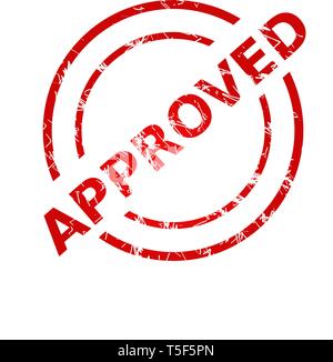 Red vintage approuvé timbre isolé sur fond blanc Illustration de Vecteur