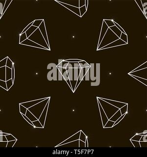 Contours Vector pattern transparente avec des diamants. Arrière-plan de la mode avec crystal eps 10 Illustration de Vecteur
