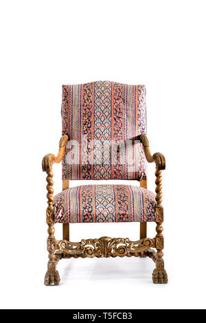 Vintage fauteuil sur le fond blanc Banque D'Images