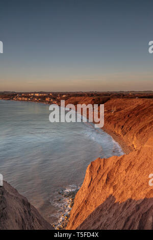 La première lumière à Filey North Yorkshire Banque D'Images