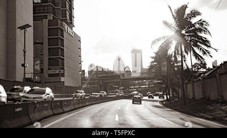 Images de la ville de Panama, Panama prises pendant la conduite du Corredor Sur Banque D'Images