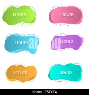 Mode couleur abstrait bannière liquide ensemble. Vector illustration Illustration de Vecteur