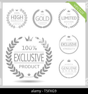 Couronne de laurier badge label set isolés, Vector illustration Illustration de Vecteur