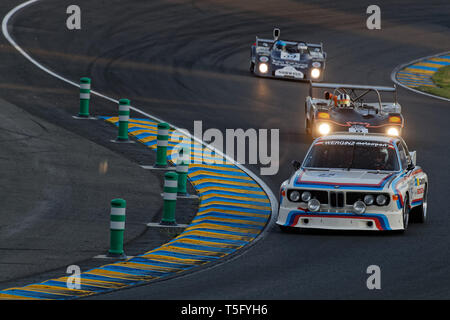 LE MANS, FRANCE, le 6 juillet 2018 : Le Mans Classic sur le circuit des 24 heures. Aucun autre événement dans le monde rassemble tant de vieilles voitures de course dans le s Banque D'Images