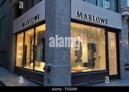 SAN FRANCISCO, USA - 8 avril 2014 : Marlowe fashion store à San Francisco, USA. Marlowe est un marque de mode de luxe spécialisée dans la laine Banque D'Images