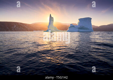 Les icebergs, Scoresbysund, Islande Banque D'Images
