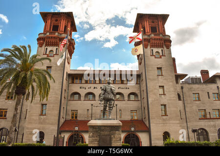 Saint Augustin, en Floride. 26 janvier , 2019. Vue de dessus du Lightner Museum. C'est installé dans l'ancien Alcazar Hotel construit en 1888 par Henry Flagler. Banque D'Images