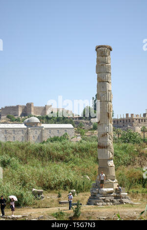 Site du Temple d'Artemis dans la ville de Selçuk, près d'Éphèse. Banque D'Images