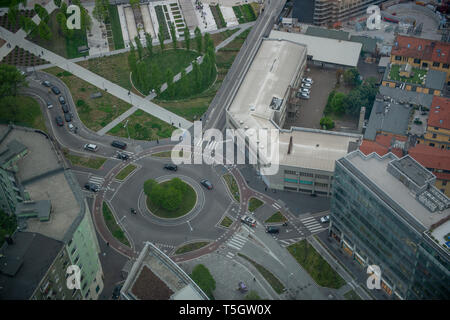 Milan Italie 10 Avril 2019 : Ville de Milan vu du palais de l'lombrdia région à la fin de la journée Banque D'Images