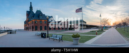 Vaste Panorama de la New Jersey Central Railroad Terminal Banque D'Images