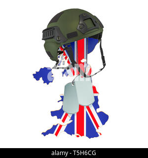 La force militaire britannique, l'armée ou de la guerre. Le rendu 3D isolé sur fond blanc Banque D'Images