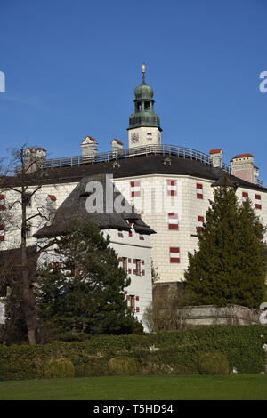 Schloss Ambras Schloss Ambras,,, Amras, Innsbruck, Tirol, Österreich, Landeshauptstadt, Burg, Maximilien, Wappen, Sonnenuhr, Schornstein, Rauchfang, F Banque D'Images