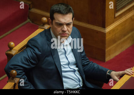 Athènes, Grèce. 16Th Jun 2015. Le Premier ministre grec Alexis Tsipras assiste à l'élection du Président de la République hellénique session du Parlement grec à Athènes, Grèce. Crédit : Nicolas Koutsokostas/Alamy Stock Photo. Banque D'Images