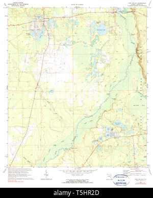 Carte TOPO USGS FL Floride Fort Mc Coy 3462661970 Restauration 24000 Banque D'Images