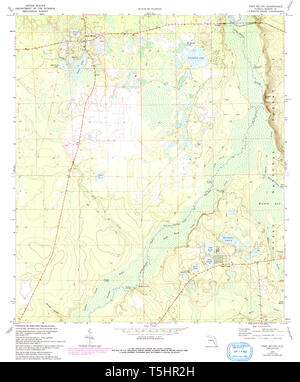 Carte TOPO USGS FL Floride Fort Mc Coy 3462671970 Restauration 24000 Banque D'Images