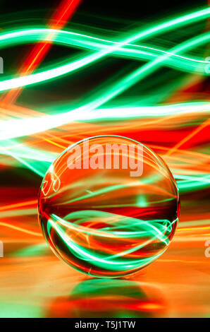 Lensball Lightpainting Banque D'Images