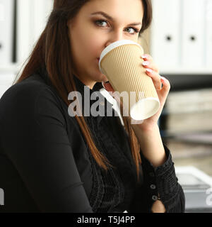 Businesswoman at au travail portrait Banque D'Images