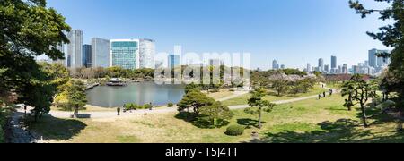 Jardins Hamarikyu, Chuo-Ku, Tokyo, Japon Banque D'Images