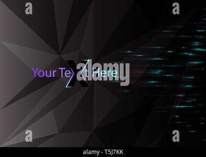 Dark Black poly bas-fond abstrait gris formes polygonales, triangles, mosaïque d'arrière-plan pour le web et print, sombre toile avec cristaux rouge jaune Illustration de Vecteur