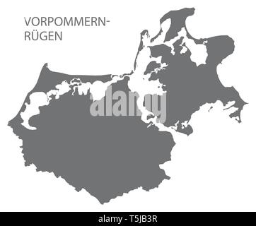 Vorpommern-Ruegen plan de Gray County de Mecklembourg-Poméranie-Occidentale Illustration de Vecteur