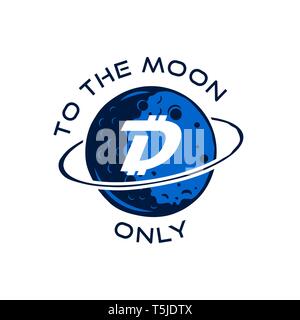 Digibyte concept badge. Digital asset DGB. Au moom que citer. Funny crypto emblème. La technologie de l'Blockchain autocollant pour l'impression. Vecteur Stock tech Illustration de Vecteur