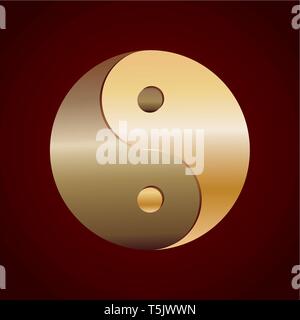 Or stylisé symbole Yin Yang, vector illustration Illustration de Vecteur
