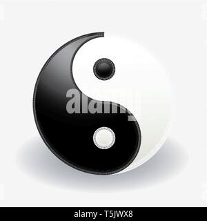 Le symbole Yin Yang stylisé avec peu de rayures, vector illustration Illustration de Vecteur