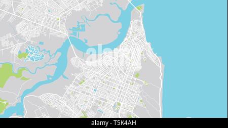 Vecteur urbain plan de la ville de Natal, Brésil Illustration de Vecteur