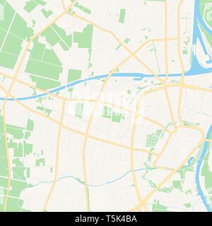 Carte imprimable de Minden, Allemagne avec les principales et les routes secondaires et les grands chemins de fer. Cette carte est soigneusement conçu pour le routage et la mise particulier Illustration de Vecteur