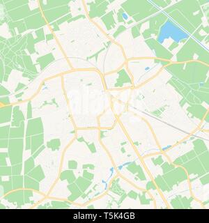 Carte imprimable de Viersen, Allemagne avec les principales et les routes secondaires et les grands chemins de fer. Cette carte est soigneusement conçu pour le routage et la mise particulier Illustration de Vecteur