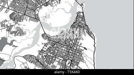 Vecteur urbain plan de la ville de Natal, Brésil Illustration de Vecteur