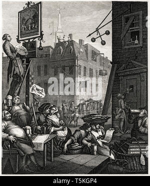 William Hogarth, Beer Street, gravure, 1751 Banque D'Images