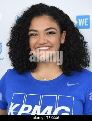 25 avril 2019 - Los Angeles, Californie, États-Unis - 25 avril 2019 - Los Angeles, Californie - Laurie Hernandez. Nous jour Californie 2019 qui ont eu lieu pendant le Forum. Crédit photo : Birdie Thompson/AdMedia (crédit Image : © Birdie Thompson/AdMedia via Zuma sur le fil) Banque D'Images