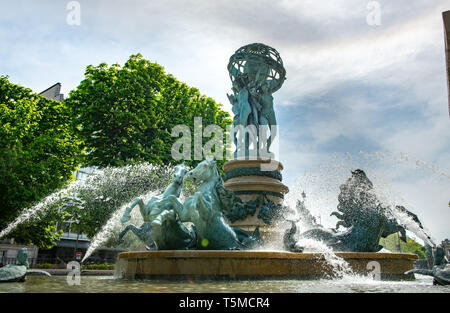 Détail de la fontaine de l'Observatoire de Paris dans le Jardin des Grands Explorateursin Paris Banque D'Images