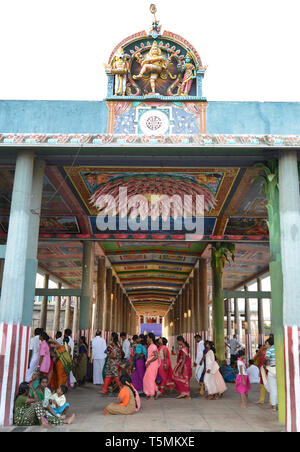 La colorée Thillai Natarajah temple de Chidambaram, l'Inde. Banque D'Images