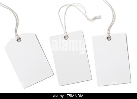 Le papier blanc : tags ou étiquettes set isolated on white Banque D'Images