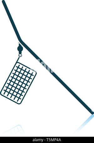 De l'icône d'alimentation pêche net. Reflet de l'ombre. Vector illustration. Illustration de Vecteur