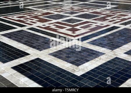 Sol en mosaïque de marbre des Bektashi Centre Monde Brektashi siège commande Tirana Albania Banque D'Images