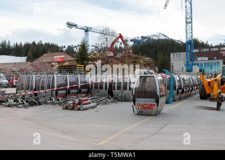 Après le retrait des gondoles Bahn Maschgenkamm Banque D'Images