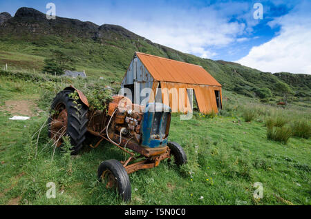 Nuffield et Rusty shed, l'île de Eigg Banque D'Images