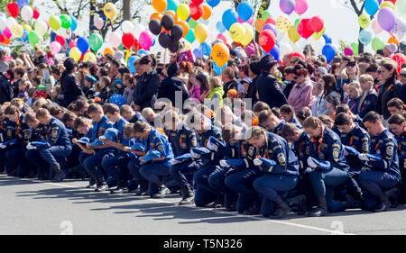 La Russie, Nakhodka, 05/09/2017. Minute de silence solennel à la parade annuelle sur le jour de la victoire le 9 mai. Maison de vacances en l'honneur de la victoire de l'URSS sur l'Allemagne nazie Banque D'Images