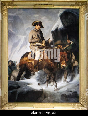 Napoléon Bonaparte franchissant les Alpes (1848) par Paul Delaroche (1797-1856) Banque D'Images